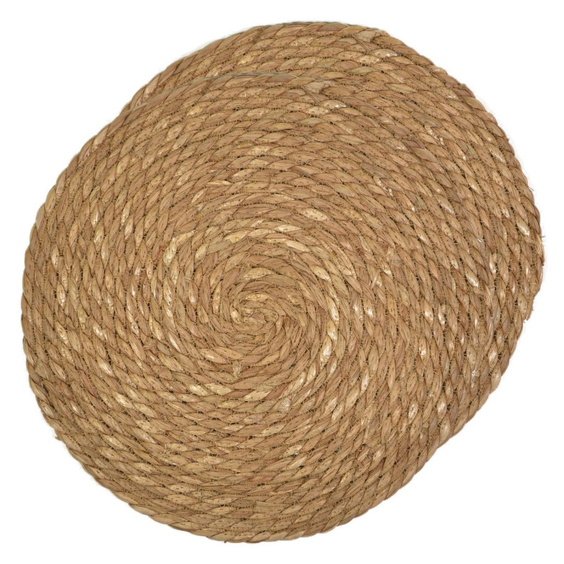 Lot de 2 sets de tables ronds en jute GRAMI - Diam. 38 cm - Marron