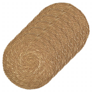 Lot de 6 sets de tables ronds en jute GRAMI - Diam. 38 cm - Marron