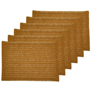 Lot de 6 sets de tables rectangles en jute TORSA - 31 x 45 cm - Marron