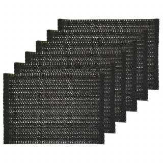 Lot de 6 sets de tables rectangles en jute TORSA - 31 x 45 cm - Noir