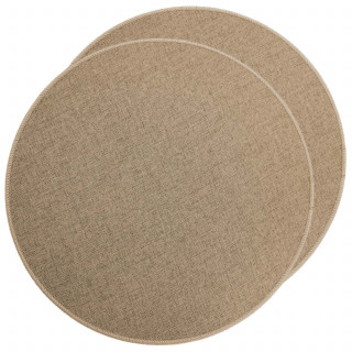 Lot de 2 sets de table tissés antidérapants - Beige