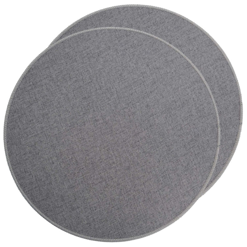 Lot de 2 sets de table tissés antidérapants - Gris