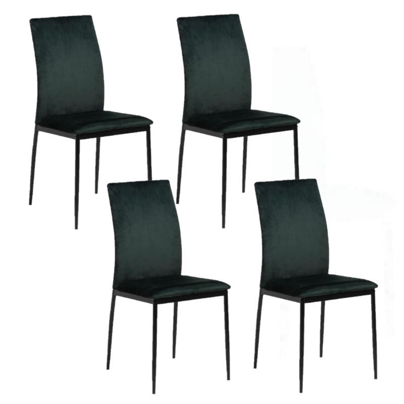 Lot de 4 chaises de salle à manger MIDENA - Vert foncé