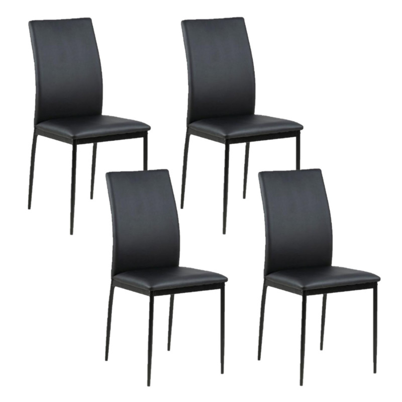 Lot de 4 chaises de salle à manger MIDENA - Noir