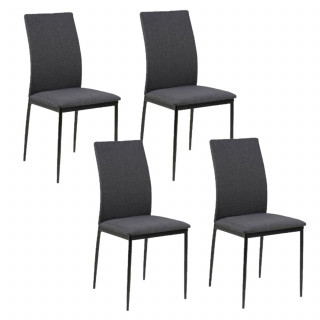 Lot de 4 chaises de salle à manger MIDENA - Gris foncé