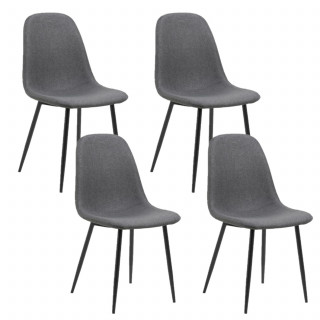 Lot de 4 chaises de salle à manger CLELIA - Gris foncé
