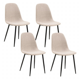 Lot de 4 chaises de salle à manger CLELIA - Beige