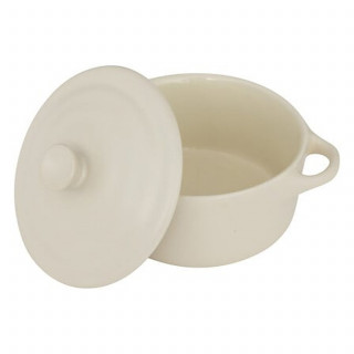 Petite cocotte en céramique - D. 10 cm - Beige