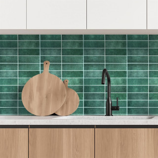 4 crédences adhésives effet Zellige - 30 x 30 cm - Vert