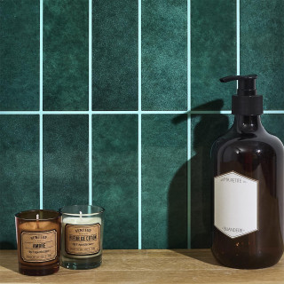 4 crédences adhésives effet Zellige - 30 x 30 cm - Vert