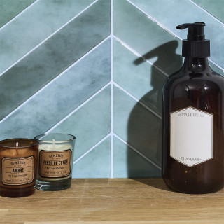 4 crédences adhésives motifs chevrons effet Zellige - 29 x 22,9 cm - Vert