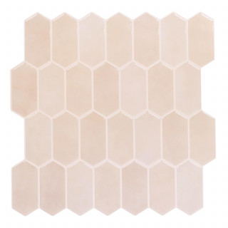 4 crédences adhésives hexagonales - 30 x 30 cm - Beige