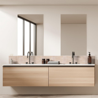 4 crédences adhésives hexagonales - 30 x 30 cm - Beige