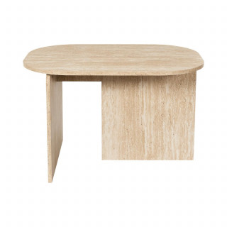 Table basse ovale effet travertin PIETRA - Beige
