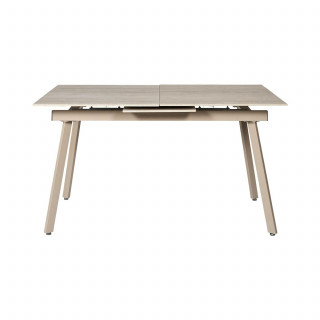 Table à manger extensible en céramique effet travertin pour 6 à 8 personnes PIETRA - Beige