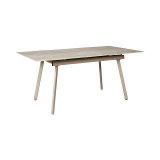 Table à manger extensible en céramique effet travertin pour 6 à 8 personnes PIETRA - Beige