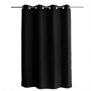 Rideau uni à 8 œillets BASIC - 140 x 180 cm - Noir