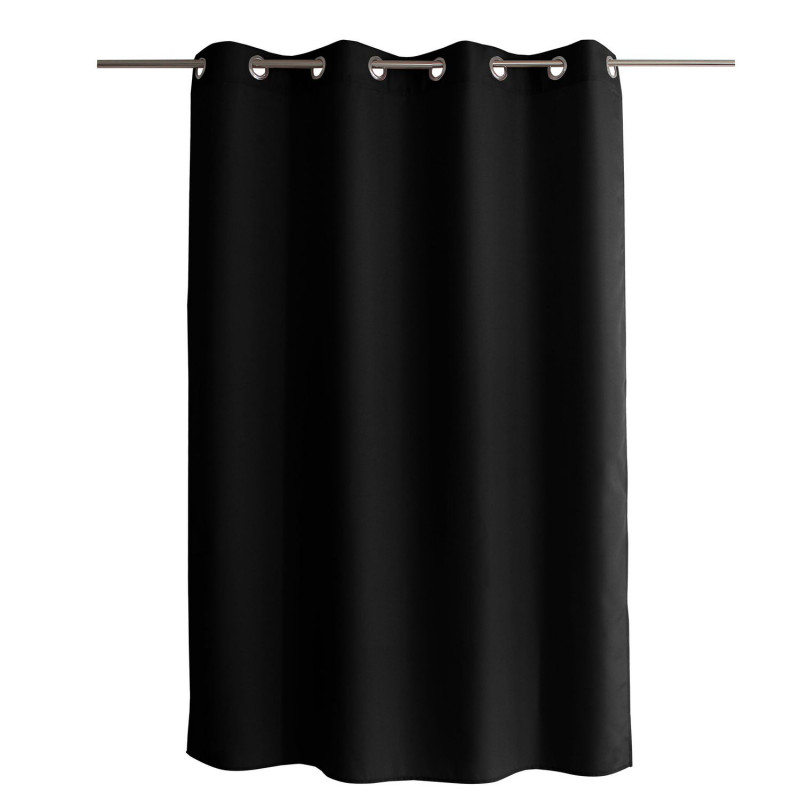 Rideau uni à 8 œillets BASIC - 140 x 180 cm - Noir