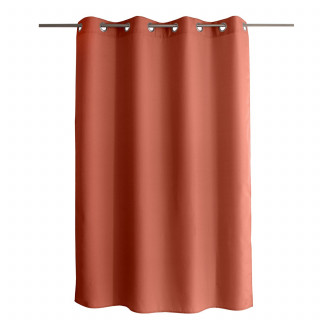 Rideau uni à 8 œillets BASIC - 140 x 180 cm - Terracotta