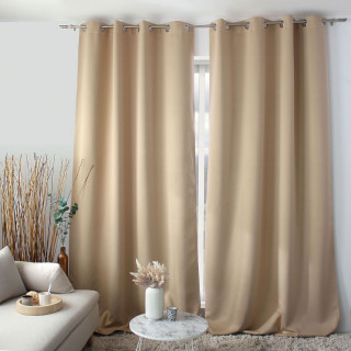 Rideau occultant ignifugé FLAMME - 140 x 260 cm - Beige