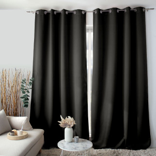 Rideau occultant ignifugé FLAMME - 140 x 260 cm - Noir