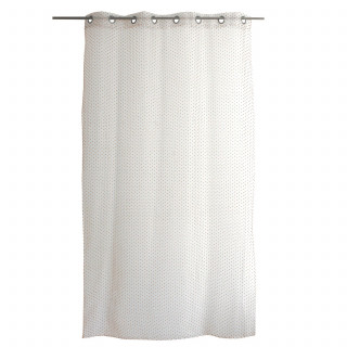 Voilage plumetis en organza LOLITA - 140 x 240 cm - Blanc et beige