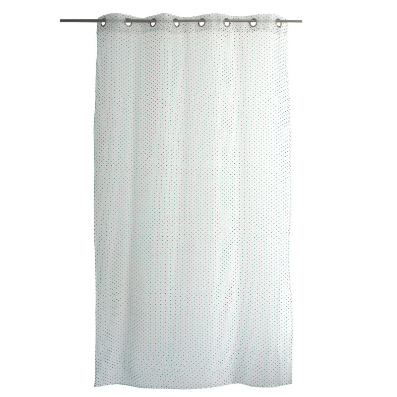 Voilage plumetis en organza LOLITA - 140 x 240 cm - Blanc et vert foncé