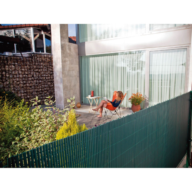 Lot de 2 canisses brise-vue occultantes en PVC Vert - 1,2 M x 6 M (12 M au total)| Occultation 95 %