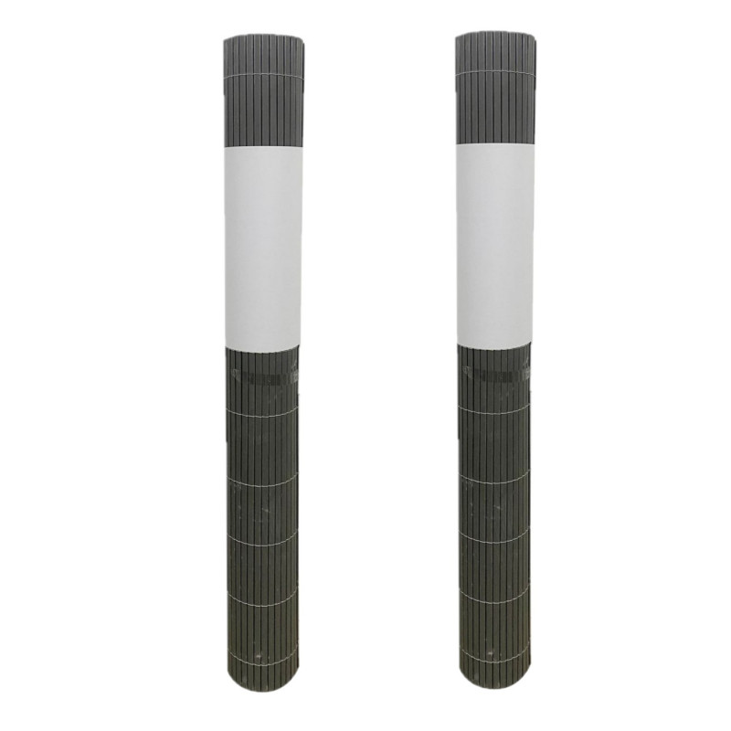 Lot de 2 canisses brise-vue occultantes en PVC 1,2 x 6 M - Gris