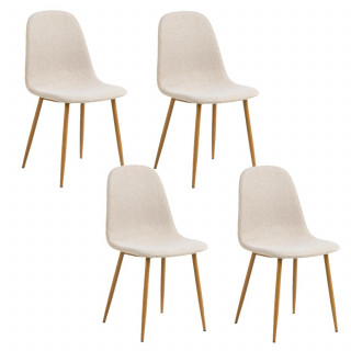 Lot de 4 chaises de salle à manger CLELIA - Beige