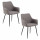 Lot de 2 chaises avec accoudoirs LIZZY - Gris clair