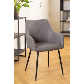 Lot de 2 chaises avec accoudoirs LIZZY - Gris clair