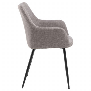 Lot de 2 chaises avec accoudoirs LIZZY - Gris clair