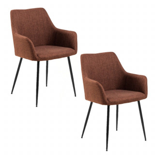 Lot de 2 chaises avec accoudoirs LIZZY - Rouge