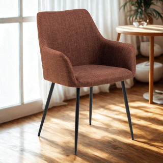 Lot de 2 chaises avec accoudoirs LIZZY - Rouge