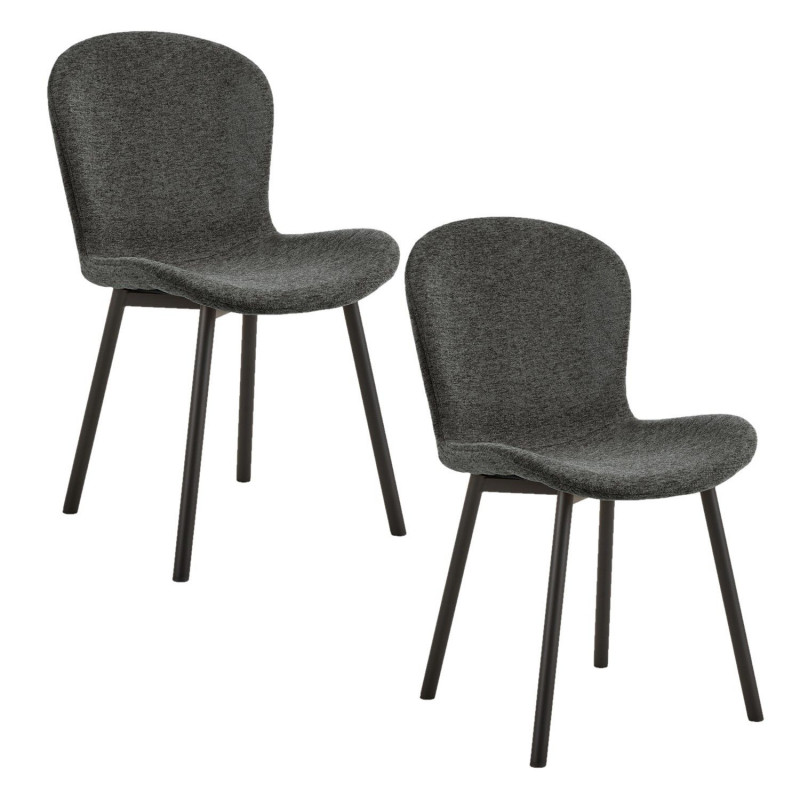 Lot de 2 chaises de salle à manger ESRA - Gris foncé