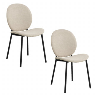 Lot de 2 chaises de salle à manger CLIFF - Beige
