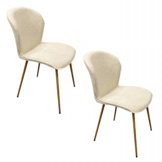 Lot de 2 chaises de salle à manger LINA - Beige