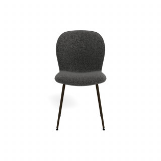 Lot de 2 chaises de salle à manger LINA - Gris foncé