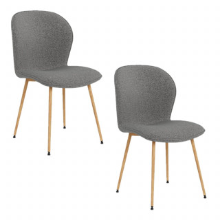 Lot de 2 chaises de salle à manger LINA - Gris