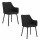 Lot de 2 chaises avec accoudoirs LIZZY - Gris foncé