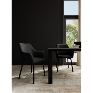 Lot de 2 chaises avec accoudoirs LIZZY - Gris foncé