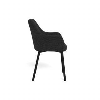 Lot de 2 chaises avec accoudoirs LIZZY - Gris foncé