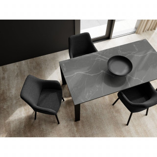 Lot de 2 chaises avec accoudoirs LIZZY - Gris foncé