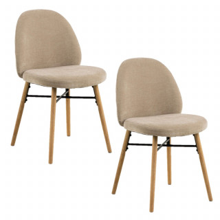 Lot de 2 chaises CLARA - Beige