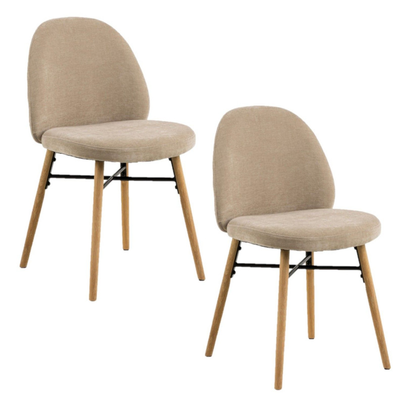 Lot de 2 chaises CLARA - Beige