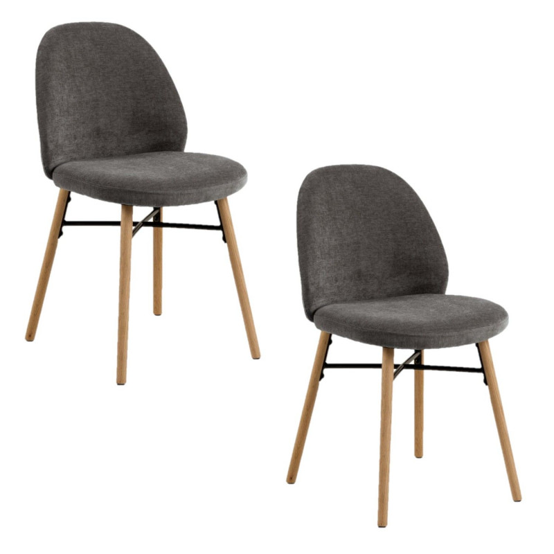 Lot de 2 chaises CLARA - Gris