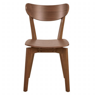 Lot de 2 chaises rétro en bois effet noyer SUZANNE - Marron