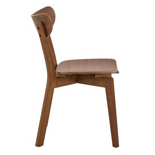 Lot de 2 chaises rétro en bois effet noyer SUZANNE - Marron