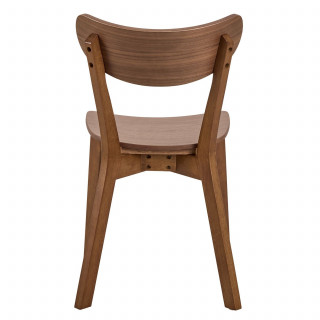 Lot de 2 chaises rétro en bois effet noyer SUZANNE - Marron